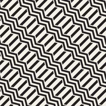 Vector seamless zigzag line pattern. Abstract stylish geometric background. R Stock Illustration