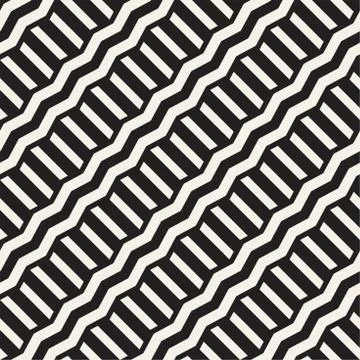 Vector seamless zigzag line pattern. Abstract stylish geometric background. R Stock Illustration