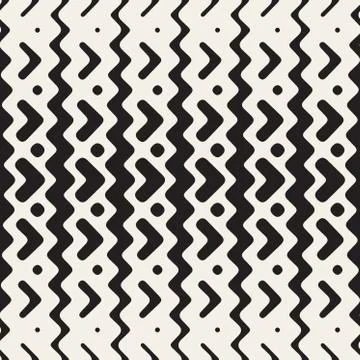 Vector Seamless ZigZag Rounded Lines Ethnic Pattern Illustrazione stock