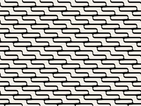 Vector Seamless ZigZag Rounded Lines Pattern Stock Illustration