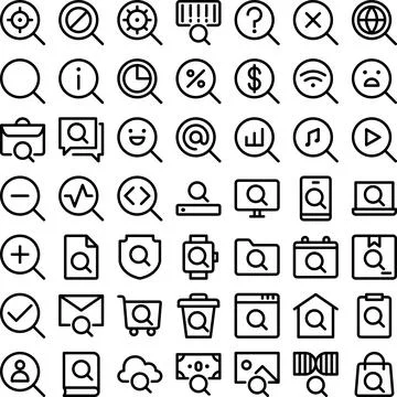 Vector of Search Icon Set. Perfect for user interface, new application. Stock Illustration