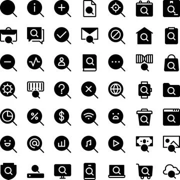 Vector of Search Icon Set. Perfect for user interface, new application. Stock Illustration