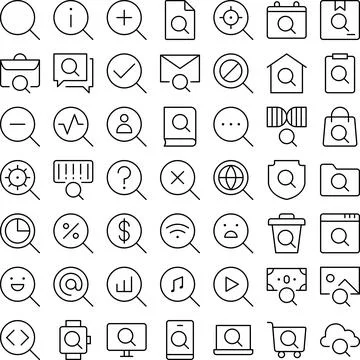 Vector of Search Icon Set. Perfect for user interface, new application. Stock Illustration