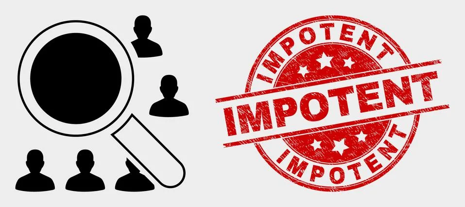 Vector Search Users Icon and Grunge Impotent Watermark Illustrazione stock