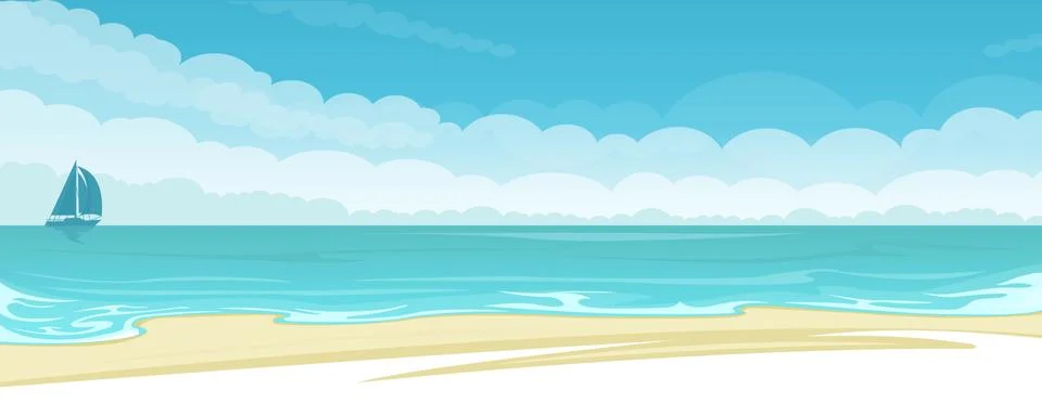 Vector seascape background Stock Illustration