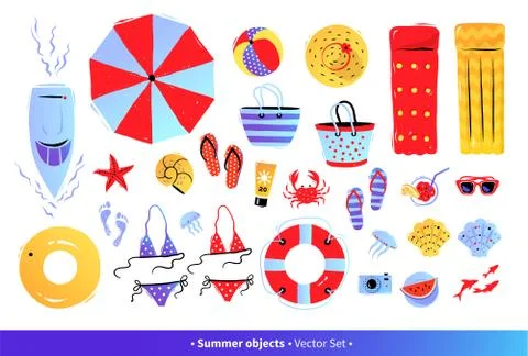 Vector seaside top view illustrations Stock Illustration