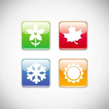 Vector season icons Stock Illustration