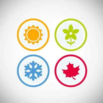 Vector seasons icons Stock Illustration
