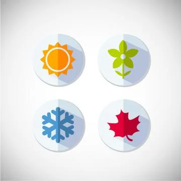 Vector seasons icons Illustrazione stock