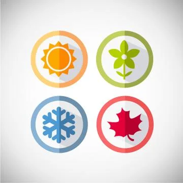 Vector seasons icons Stock Illustration