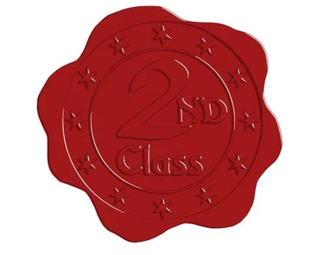 Vector second class red wax seal Stock Illustration
