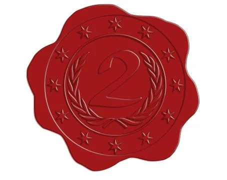 Vector second place red wax seal Stock Illustration