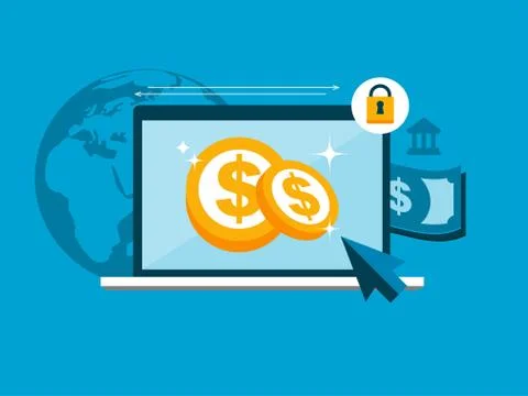 Vector secure online payment concept illustration Stock Illustration