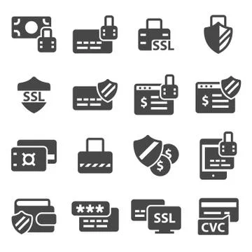 Vector Secure payment icons set Stock Illustration