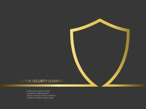 Vector security elements with line shield Illustrazione stock