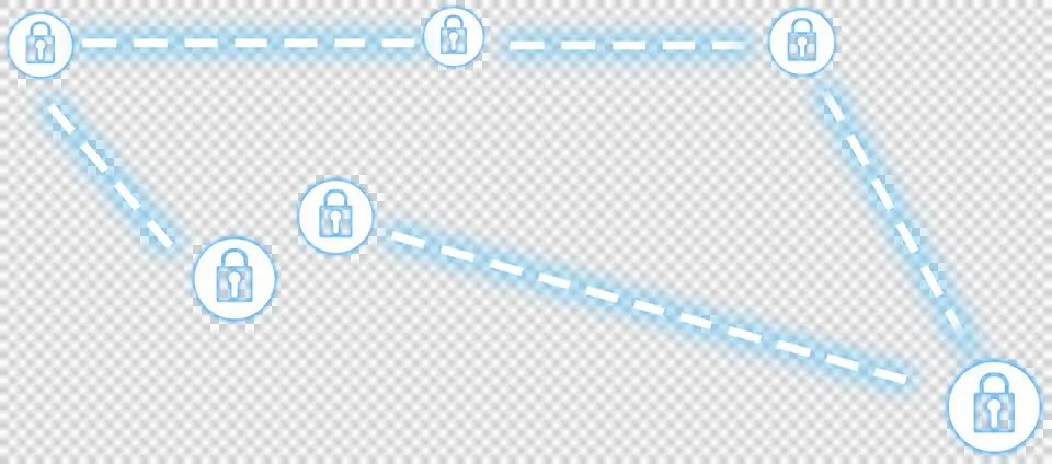 Vector of security lock with connecting lines 스톡 일러스트