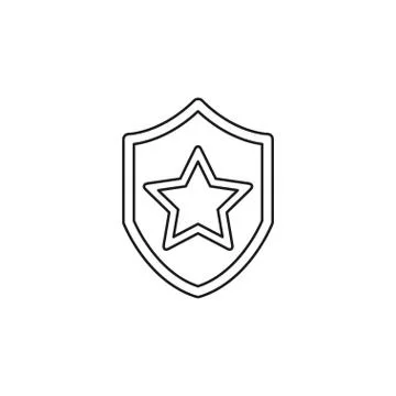 Vector security shield with star emblem Stock Illustration