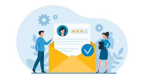 Vector of selection of a candidate for a job by a team of human resources Stock Illustration