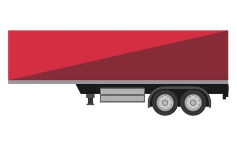 Vector semi trailer isolated on white background Stock Illustration