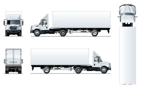 Vector semi truck template isolated on white Stock Illustration