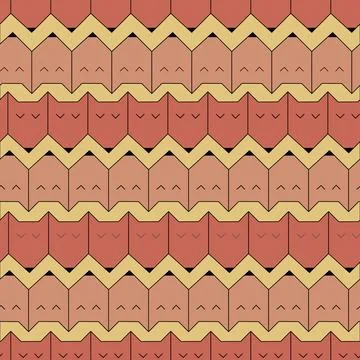 Vector semless pdttern of simple geometrical fox faces lined in the row.  Kid Stock Illustration