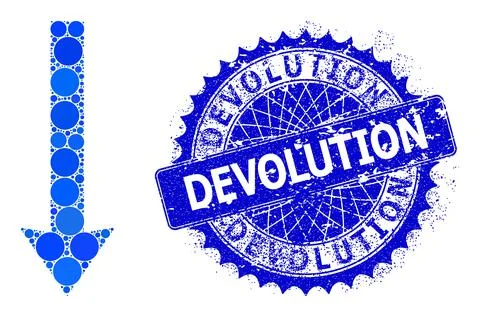 Vector Send Down Composition of Small Circles and Distress Devolution Seal Illustrazione stock