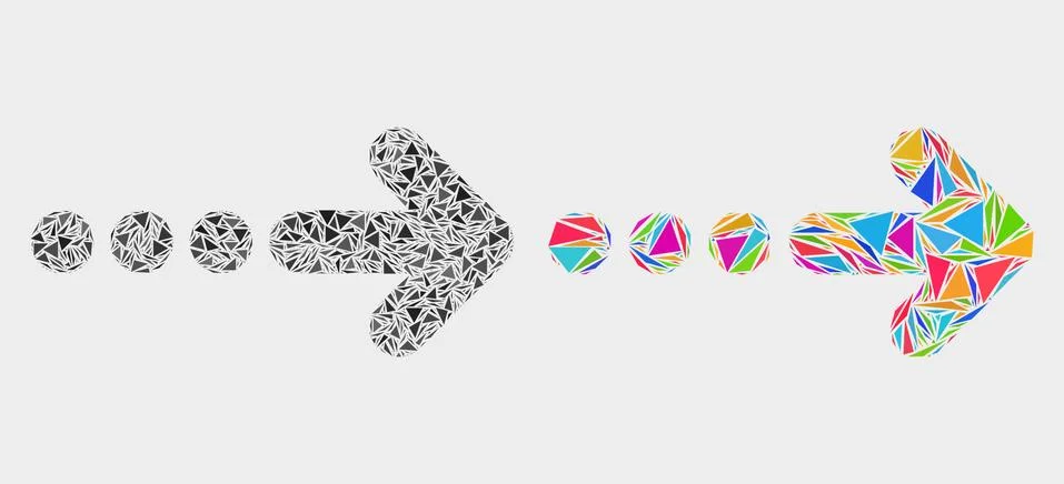 Vector Send Right Mosaic Icon of Triangle Items 스톡 일러스트