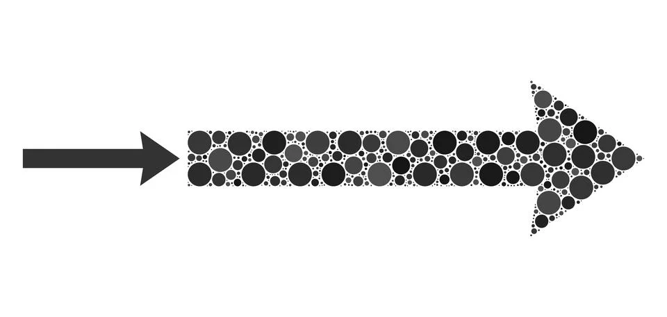Vector Send Right Mosaic of Small Circles Illustrazione stock