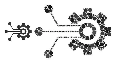 Vector Sensor Gear Collage of Small Circles Ilustración de archivo