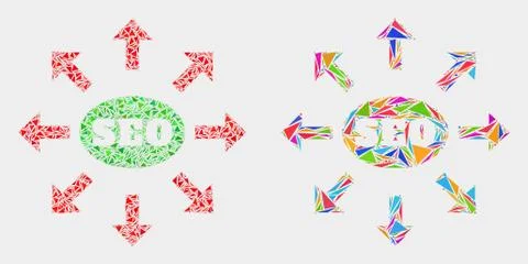 Vector Seo Distribution Arrows Mosaic Icon of Triangle Items Stock Illustration