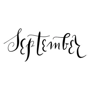 Vector September hand drawn month calligraphy. Elegant month lettering for Stock Illustration