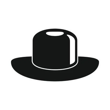 Vector serious hat black simple icon isolated on white Stock Illustration