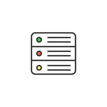 Vector server icon. Data center, hosting concept. Premium quality graphic design Stock Illustration