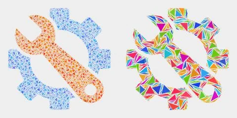 Vector Service Tools Mosaic Icon of Triangles Illustrazione stock