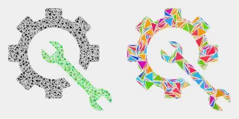 Vector Service Tools Mosaic Icon of Triangle Elements イラスト素材