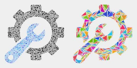 Vector Service Tools Mosaic Icon of Triangle Elements Stockillustratie