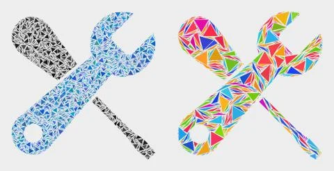 Vector Service Tools Mosaic Icon of Triangle Elements 스톡 일러스트