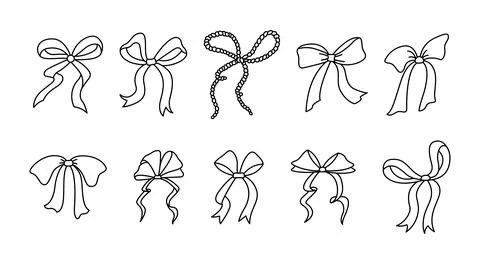 The vector set of 10 bows from gift boxes. Holiday Accessories Stock Illustration