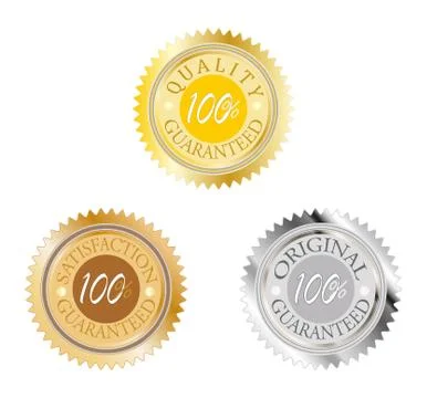 Vector set of 100% guarantee Stockillustratie