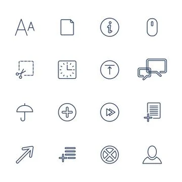 Vector set of 16 linear quality icons Illustrazione stock