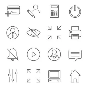 Vector set of 16 linear quality icons related to business management and Illustrazione stock