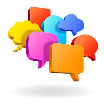 Vector set of 3-D speech balloons Illustrazione stock