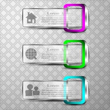 The vector set of 3d bannersThe vector set of 3d banners with 3d square Stock Illustration