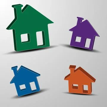 The vector set of 3d houses Illustrazione stock