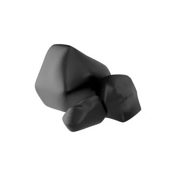 Vector set 3d icons rocks: black boulders, large and small stones on a white Stock Illustration