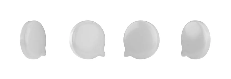 Vector set of 3D speech bubble icons for SMS and discussion on a white Illustrazione stock