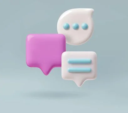 Vector set of 3d speech bubbles created for chat and SMS on a blue background Illustrazione stock