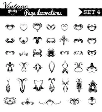 Vector set 4. Vintage page decorations. Stock Illustration