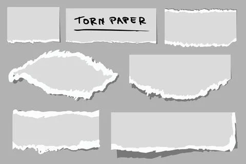 Vector Set 7 torn gray Paper Stock Illustration