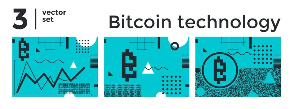 Vector set abstract background bitcoin technology Stock-Illustration